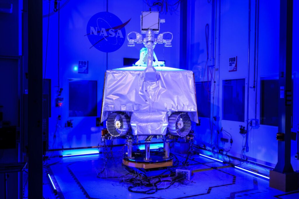 A model of the VIPER rover, which was supposed to launch in late 2023.