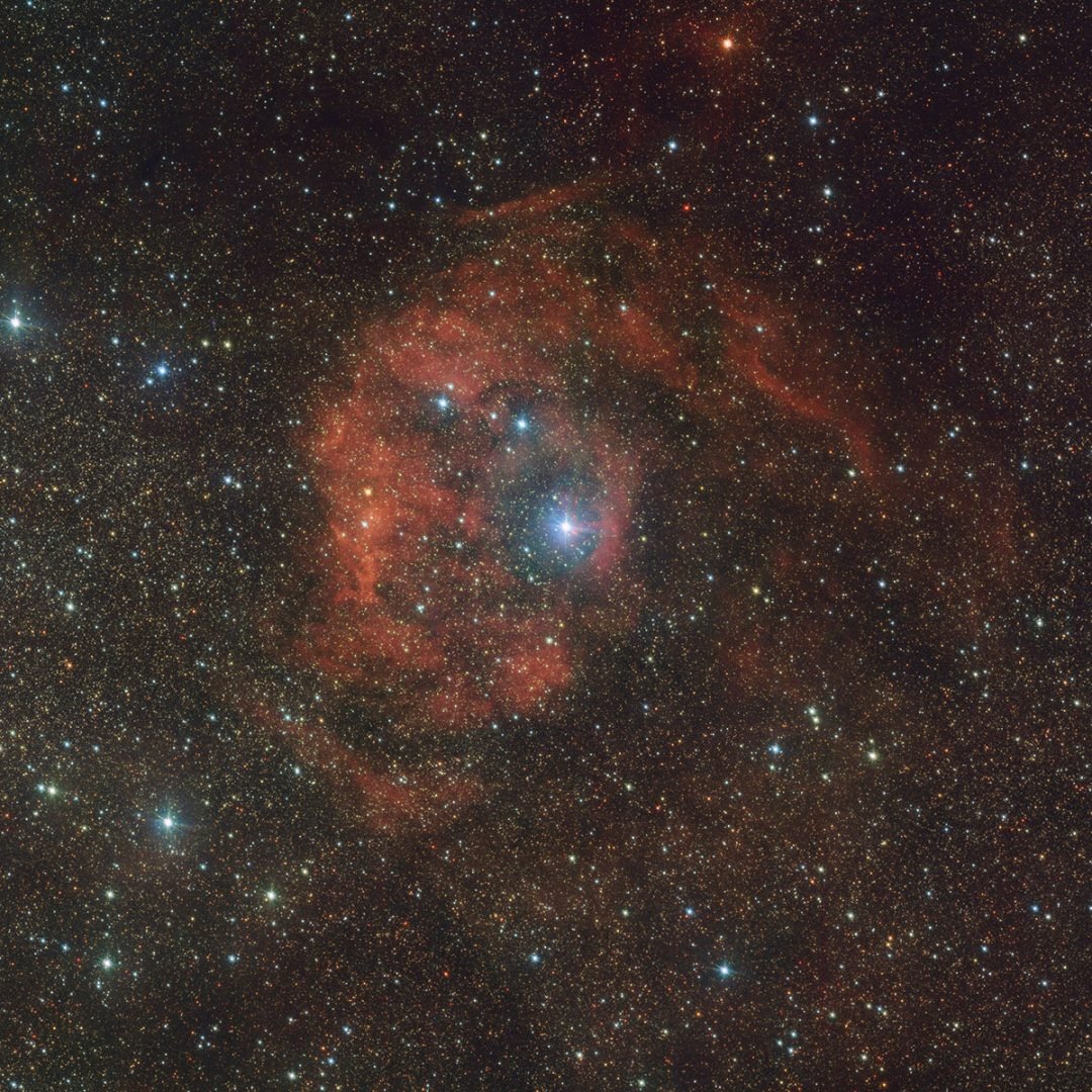 This highly detailed picture of Sh2-46 was taken by the VLT Survey Telescope (VST), which explores the sky in visible light. Credit: ESO/VPHAS+ team